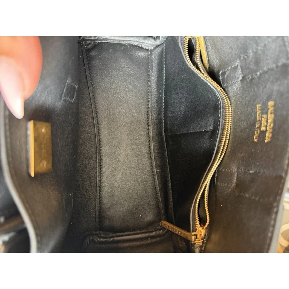 BALENCIAGA Bel Air Mini Black Leather Carry All Bag. Retails $3,650 - Picture 8 of 16